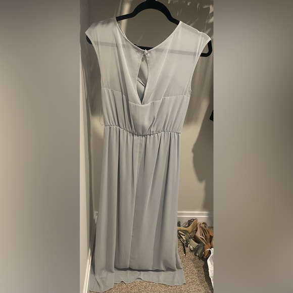 Grey formal wedding maxi dress chiffon - Picture 4 of 5